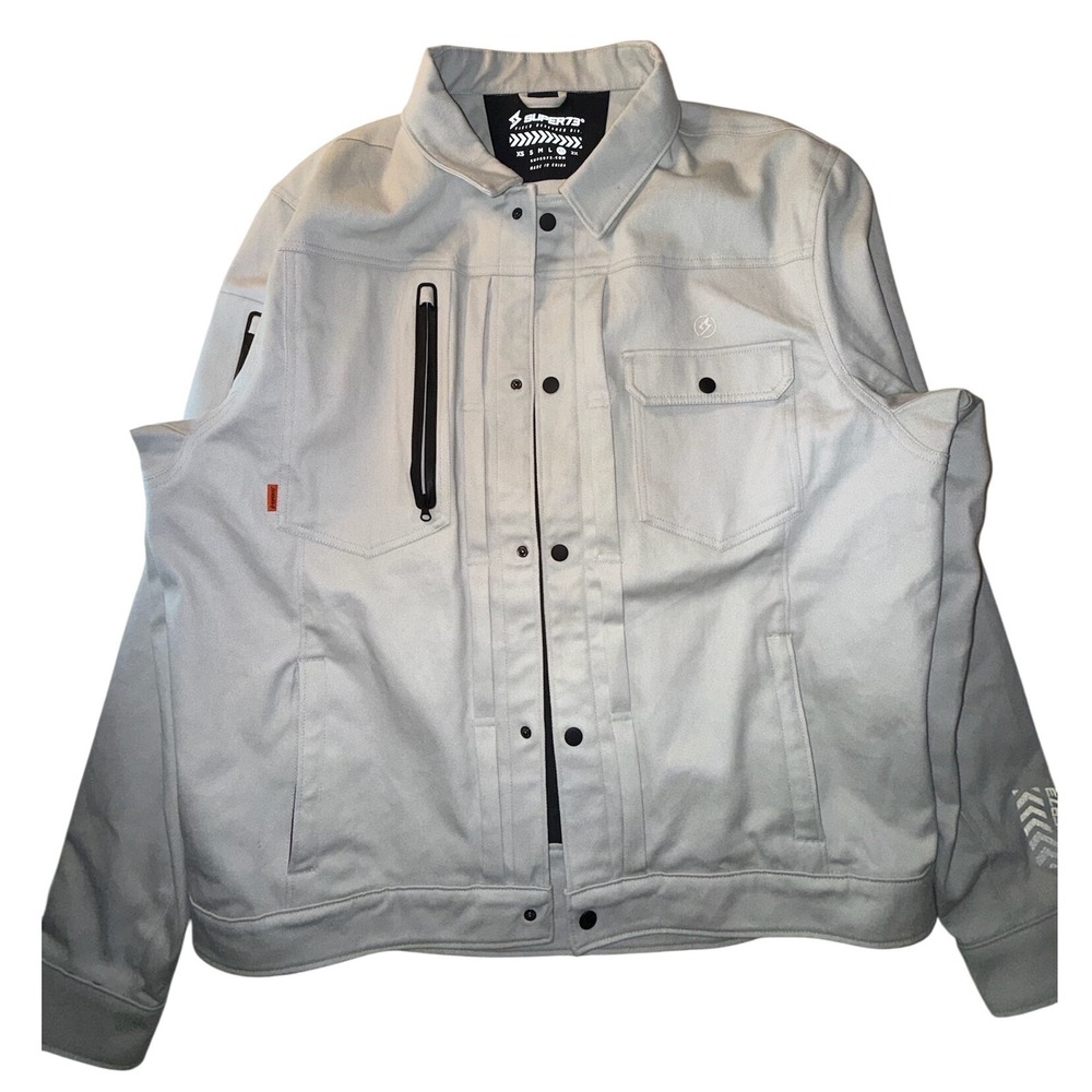 Super73 Field Research Div Utility Jacket Mens XL Light Gray Riding Streetwear